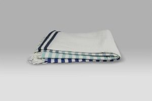Plaid Mattonelle Cobalt righe bluette Designers Guild