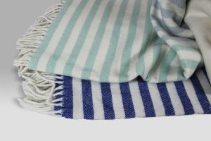 Plaid Mattonelle Cobalt righe bluette Designers Guild