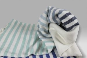 Plaid Mattonelle Cobalt righe bluette Designers Guild