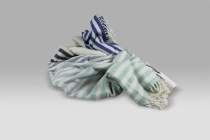 Plaid Mattonelle Cobalt righe bluette Designers Guild