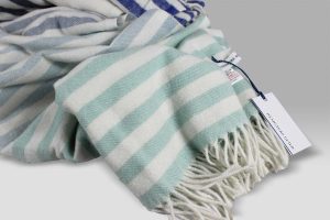 Plaid Mattonelle Cobalt righe bluette Designers Guild