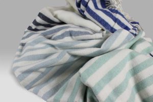 Plaid Mattonelle Cobalt righe bluette Designers Guild