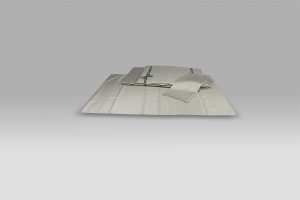 Completo Lenzuola Pergamon grigio chiaro con impuntura creta Mastro Raphael