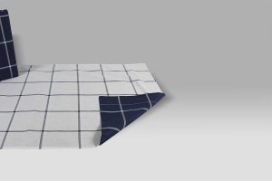 Parure Copripiumino Molino Dorino 7277 blu-bianco double face Bossi
