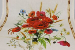 Canovaccio Coquelicot rosso Tessitura Toscana Telerie