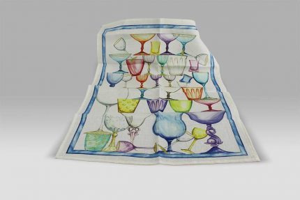 Canovaccio Crystal Blu Tessitura Toscana Telerie