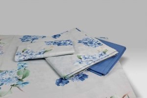 Completo Lenzuola Copriletto Bellagio Blu Dea