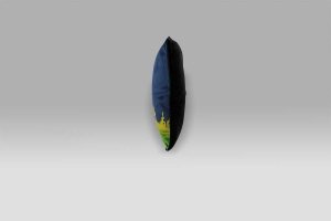 Cuscino 50x50 Henry velluto blu-giallo-verde Foresti Home Collection