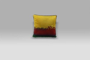 Cuscino 50x50 Henry velluto giallo-rosso-verde Foresti Home Collection