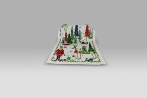 Canovaccio Natale Nel Bosco verde Tessitura Toscana Telerie