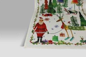 Canovaccio Natale Nel Bosco verde Tessitura Toscana Telerie
