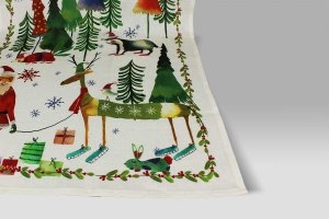 Canovaccio Natale Nel Bosco verde Tessitura Toscana Telerie
