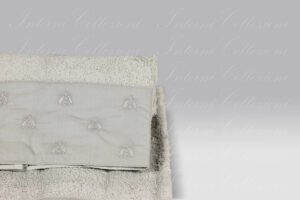 Coppia Spugna Api Bath Linens grigio chiaro ricamo grigio Mastro Raphael