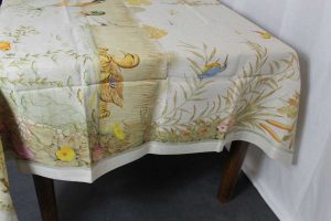 Tovaglia Eden lago stampa piazzata su lino Tessitura Toscana Telerie