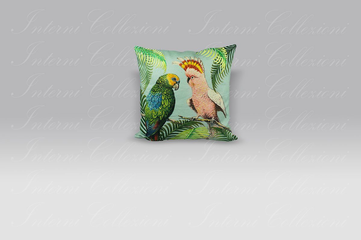 Cuscino Parrot and Palm Azure John Derian Cuscino Parrot and Palm Azure John Derian