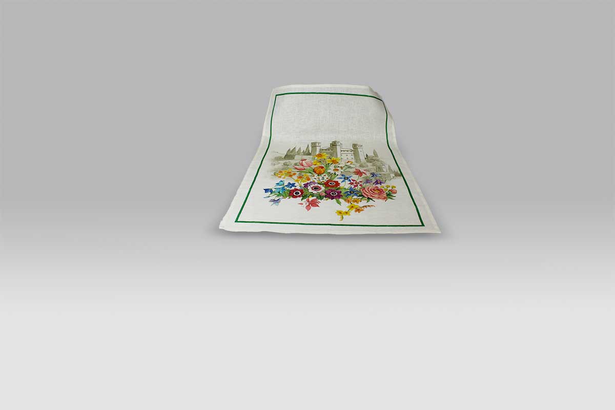 Canovaccio Floralia Verde Tessitura Toscana Telerie Canovaccio Floralia Verde Tessitura Toscana Telerie