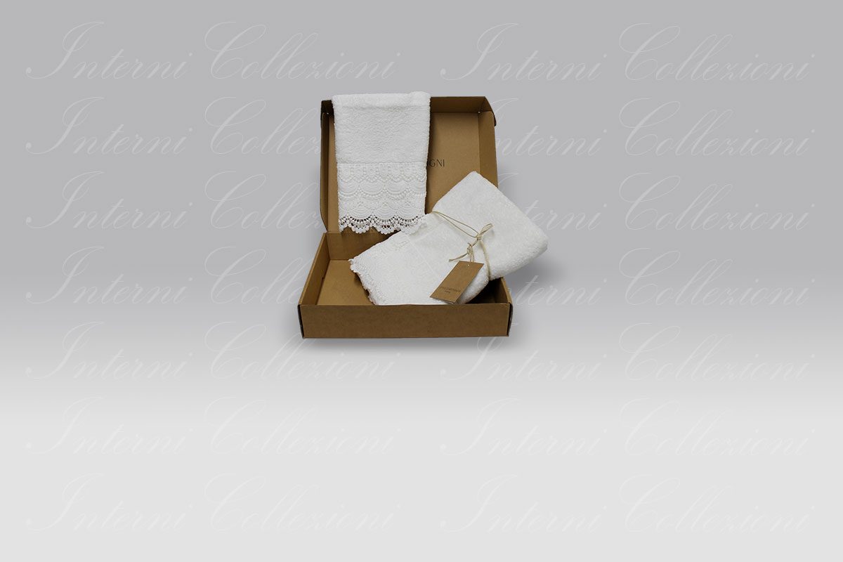 Coppia Asciugamani Corsetto bianco vintage Opificio dei Sogni Coppia Asciugamani Corsetto bianco vintage Opificio dei Sogni