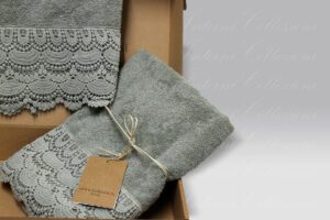 Coppia Asciugamani Corsetto menta Opificio dei Sogni