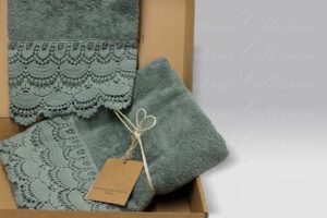 Coppia Asciugamani Corsetto salvia Opificio dei Sogni
