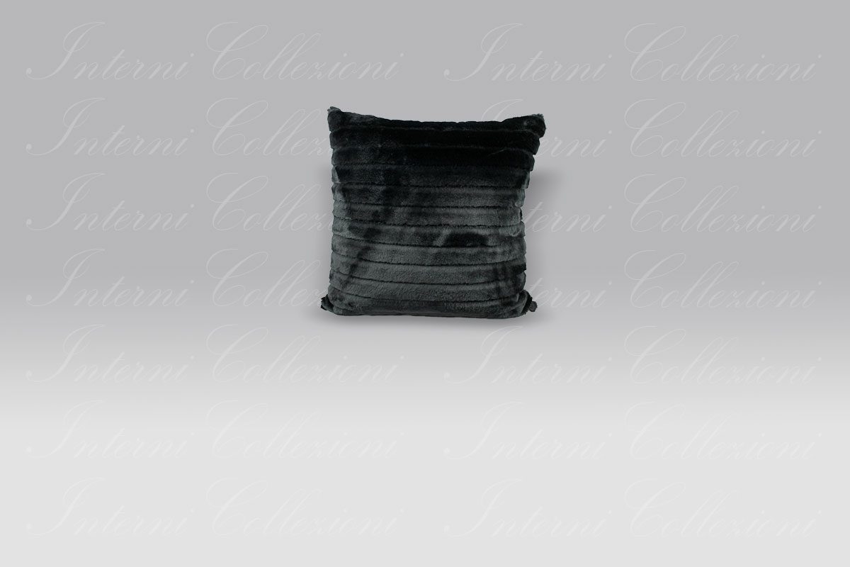 Cuscino ecopelliccia Eco2 nero-raso Bagnaresi Casa Cuscino ecopelliccia Eco2 nero-raso Bagnaresi Casa