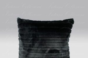 Cuscino ecopelliccia Eco2 nero-raso Bagnaresi Casa