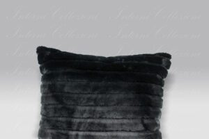 Cuscino ecopelliccia Eco2 nero-velluto Bagnaresi Casa