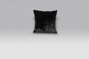 Cuscino ecopelliccia Eco2 nero-velluto Bagnaresi Casa