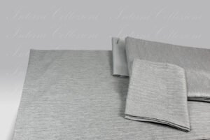 Completo Copripiumino Luce grigio lurex argento Dea