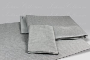 Completo Copripiumino Luce grigio lurex argento Dea