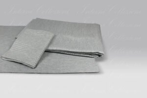 Completo Copripiumino Luce grigio lurex argento Dea