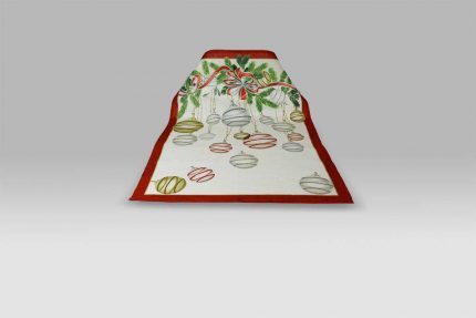 Canovaccio La Table Au Noel rouge Tessitura Toscana Telerie