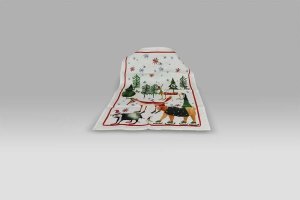 Canovaccio Natale Nel Bosco rosso Tessitura Toscana Telerie