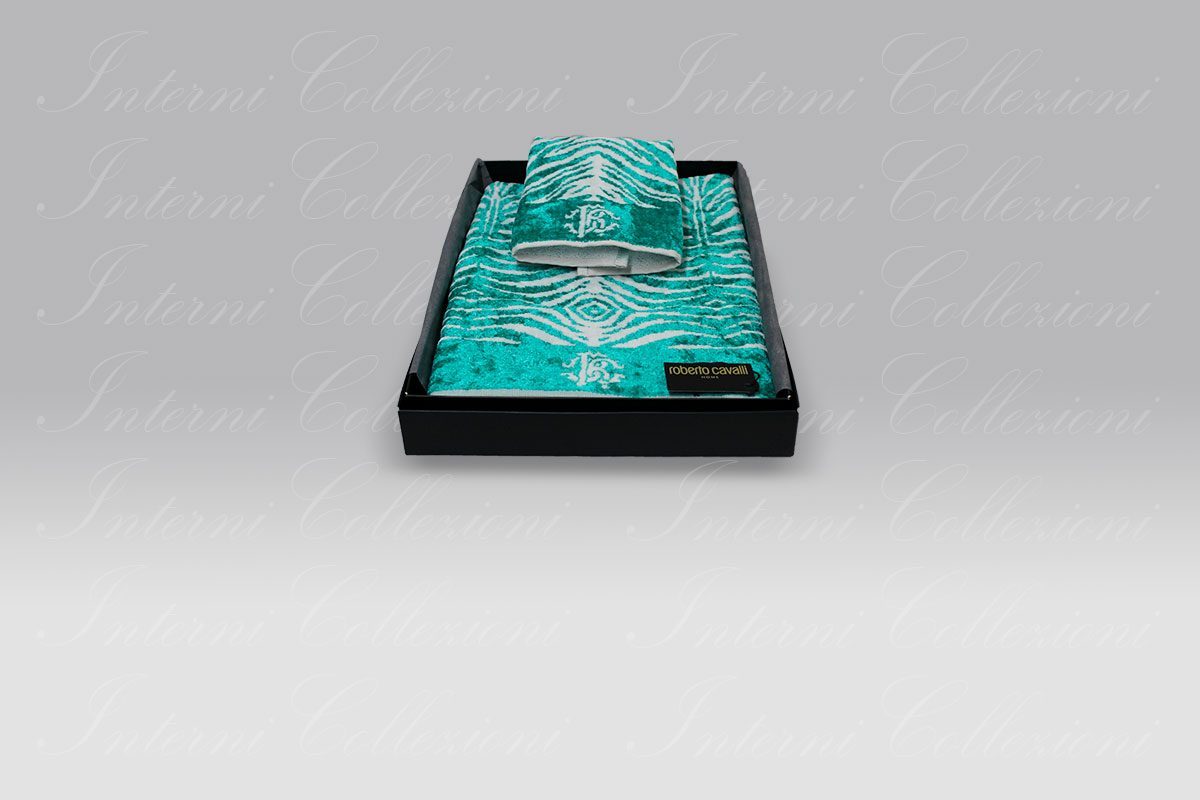 Coppia Spugna Zebree green Roberto Cavalli Coppia Spugna Zebree green Roberto Cavalli