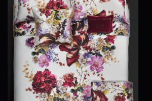 Completo Copripiumino Floris bianco Roberto Cavalli