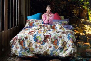 Parure Sacco Copripiumino Izylinens Amba Tessitura Toscana Telerie