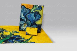 Parure Sacco Vangogh Irises linea autori Tessitura Randi