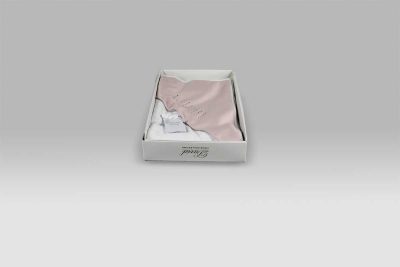Accappatoio Triangolo Baby Punti Luce bianco-rosa David Home Collection Baby