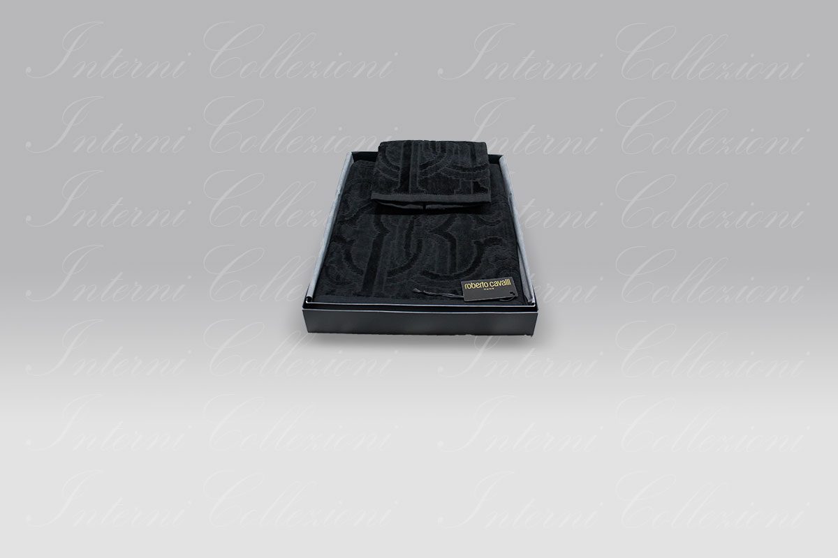 Coppia Spugna Araldico nero Roberto Cavalli Coppia Spugna Araldico nero Roberto Cavalli