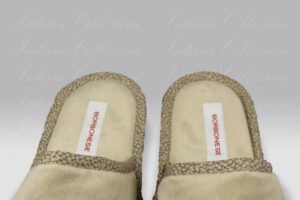 Pantofole Living velluto tortora Borbonese