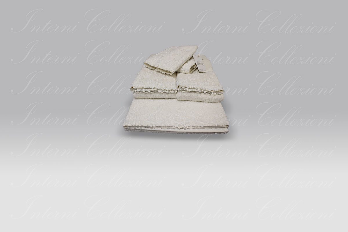Set Spugna 5 pezzi Ginevra latte David Home Collection Set Spugna 5 pezzi Ginevra latte David Home Collection
