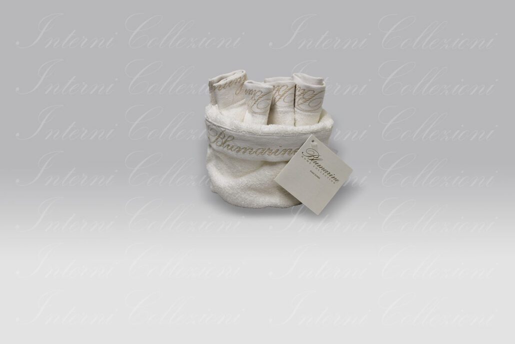 Set 4 Lavette con cestino Spa bianco Blumarine