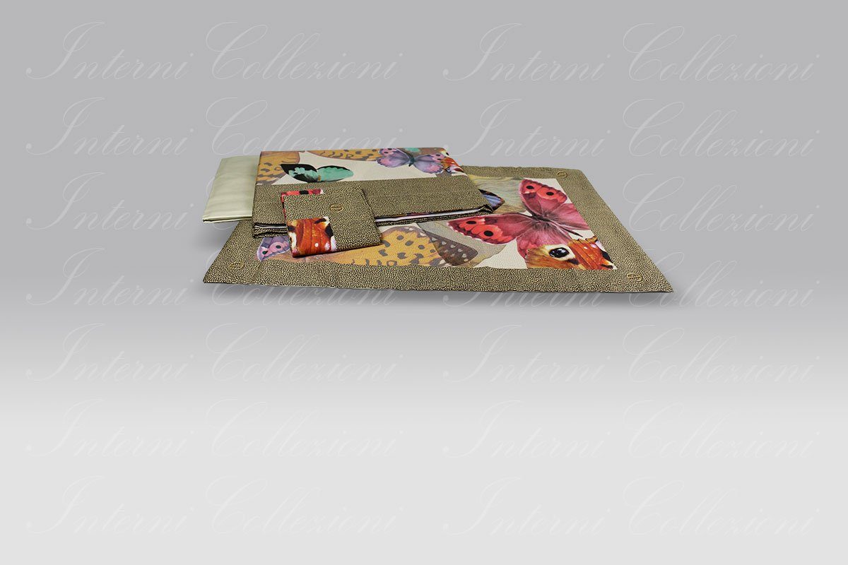 Completo Lenzuola Butterfly marrone Borbonese Completo Lenzuola Butterfly marrone Borbonese