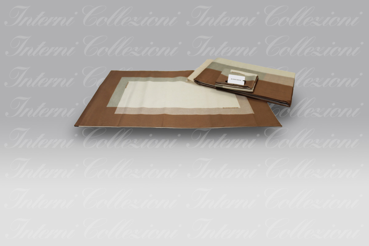 Completo Lenzuola Metropolis cognac Borbonese Completo Lenzuola Metropolis cognac Borbonese
