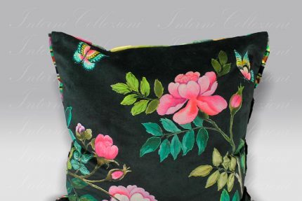 Cuscino Porcelaine De Chine velour Noir Designers Guild