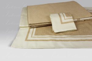 Completo Copripiumino Twist Op cammello Borbonese