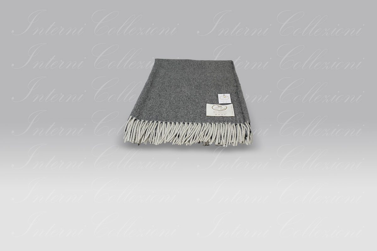 Plaid Rey grigio medio Copertificio Biellese Plaid Rey grigio medio Copertificio Biellese
