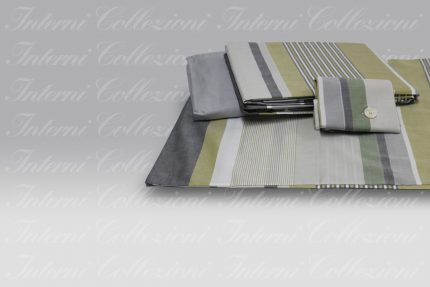 Completo lenzuola Gastone verde-grigio Martha O'Neil