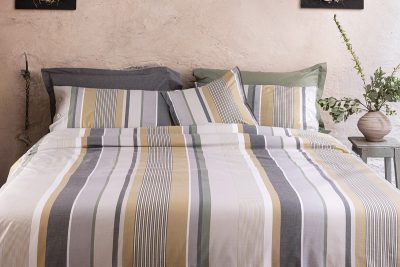 Completo lenzuola Gastone verde-grigio Martha O'Neil