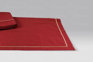 Completo Lenzuola F12 bacchettina bordeaux-oro Dea