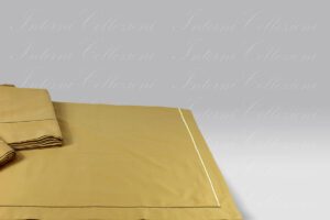Completo Lenzuola F12 bacchettina ocra-oro Dea